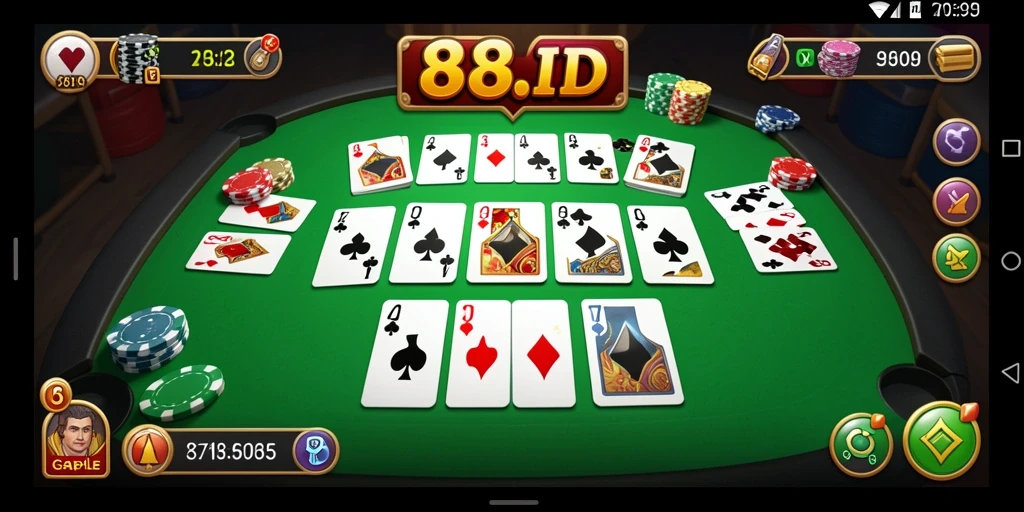 Tampilan gameplay Gaple yang interaktif dan menarik di 88ID.