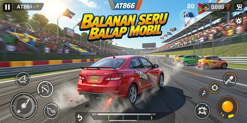 Tangkapan layar dari gameplay Racing yang mendebarkan di AT866.
