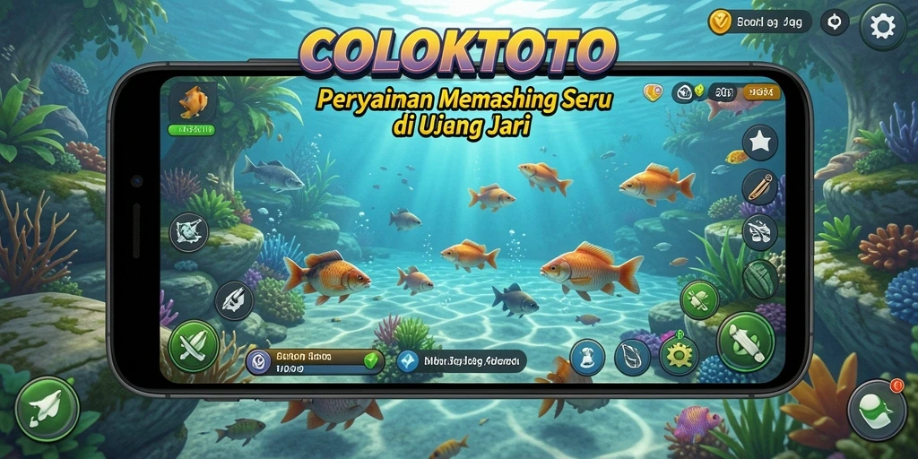 Screenshot gameplay COLOKTOTO yang menampilkan aksi memancing yang mendebarkan.