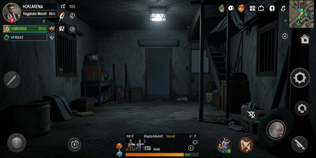 Gameplay seram HOKIARENA dengan suasana yang menegangkan.