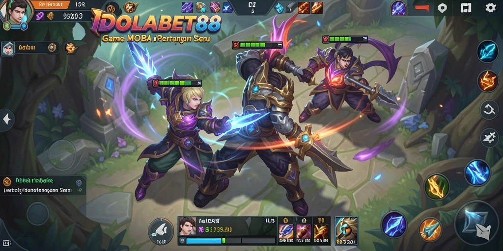 Tampak seru dalam pertempuran strategis MOBA.