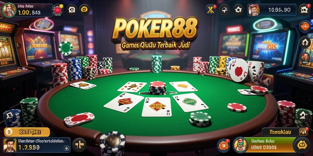 Tampilan gameplay seru QiuQiu di POKER88.